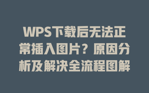 WPS下载后无法正常插入图片?原因分析及解决全流程图解 WPS下载后无法正常插入图片?原因分析及解决全流程图解 二