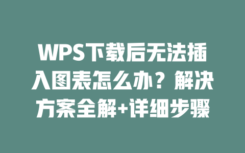 WPS下载后无法插入图表怎么办？解决方案全解+详细步骤 二
