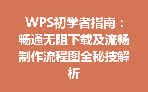 WPS初学者指南:畅通无阻下载及流畅制作流程图全秘技解析 WPS初学者指南:畅通无阻下载及流畅制作流程图全秘技解析 二